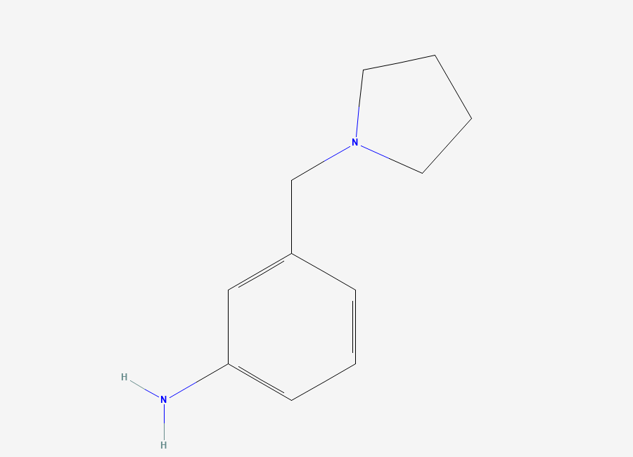 Two-dimensional chemical structure of 3-(Pyrrolidin-1-ylmethyl)aniline