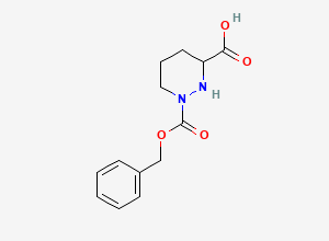 Two-dimensional chemical structure of 1-((Benzyloxy)carbonyl)hexahydropyridazine-3-carboxylic acid