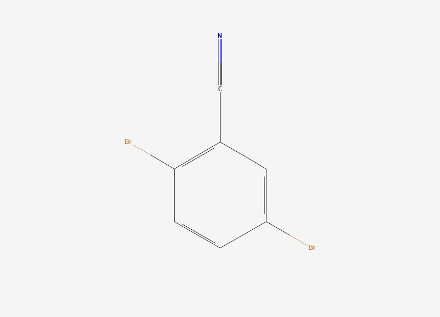 Two-dimensional chemical structure of 2,5-Dibromobenzonitrile