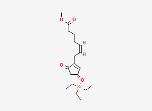 Two-dimensional chemical structure of (R,Z)-Methyl 7-(5-oxo-3-((triethylsilyl)oxy)cyclopent-1-en-1-yl)hept-5-enoate