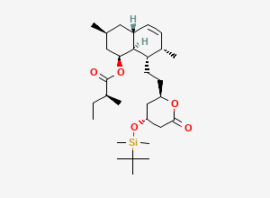 Two-dimensional chemical structure of Tert-Butyldimethylsilyl Ether 4a,5-Dihydro Lovastatin, CAS 85648-17-5