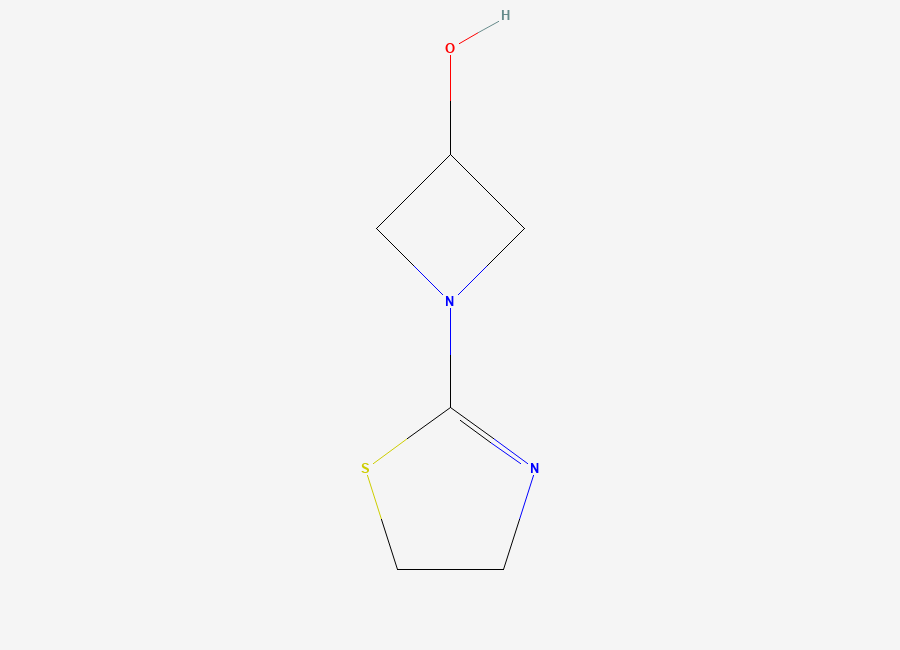 Two-dimensional chemical structure of 3-hydroxy-1-(thiazolin-2-yl)azetidine, CAS 161715-27-1