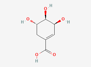 Two-dimensional chemical structure of (+)-Shikimic acid