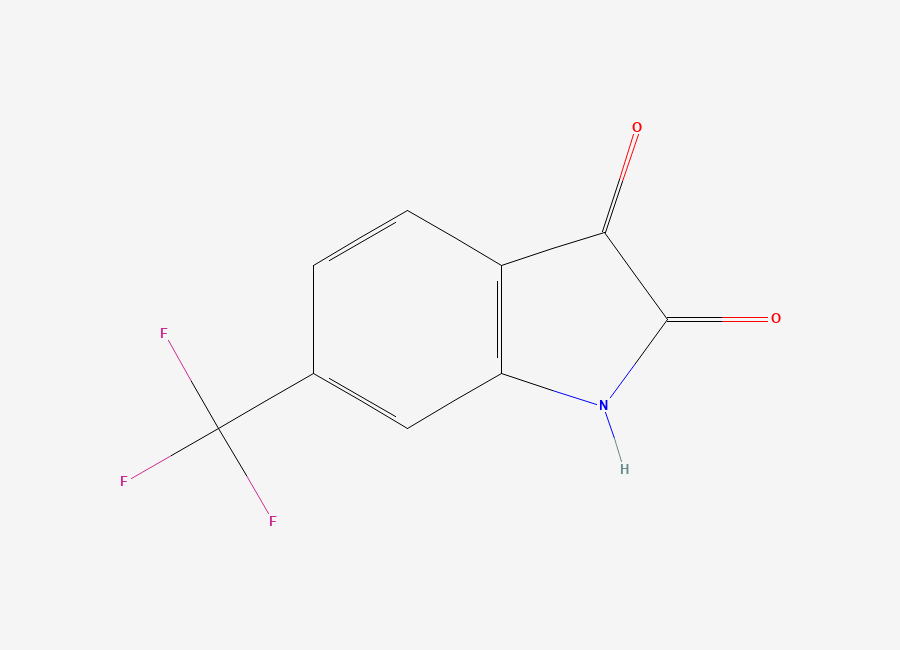 Two-dimensional chemical structure of 6-(trifluoromethyl)-2,3-dihydro-1H-indole-2,3-dione