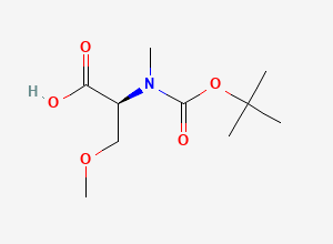 Two-dimensional chemical structure of N-(tert-butoxycarbonyl)-N,O-dimethyl-L-serine