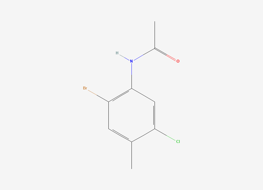 Two-dimensional chemical structure of N-(2-Bromo-5-chloro-4-methylphenyl)acetamide