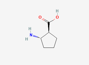 Two-dimensional chemical structure of (1S,2S)-2-aminocyclopentane-1-carboxylic acid