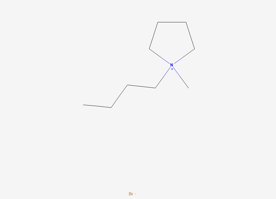 Two-dimensional chemical structure of 1-Butyl-1-methylpyrrolidinium bromide