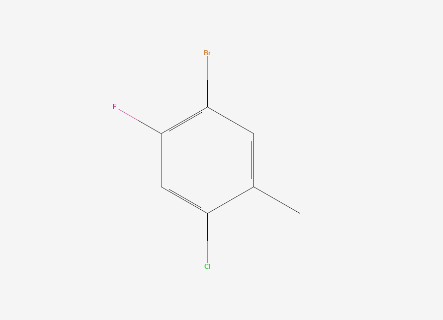 Two-dimensional chemical structure of 3-Bromo-6-chloro-4-fluoro-toluene