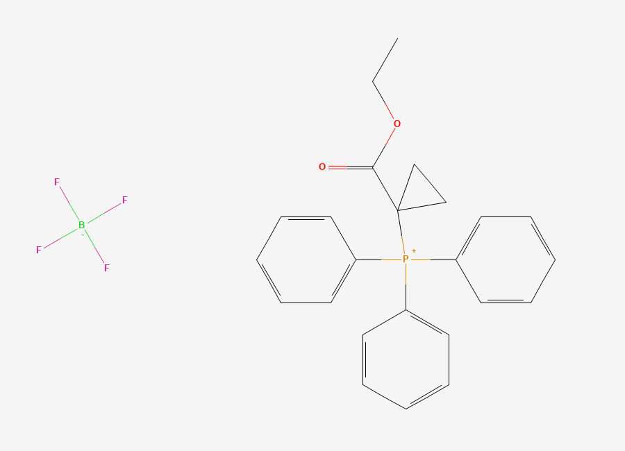 Two-dimensional chemical structure of (1-(Ethoxycarbonyl)cyclopropyl)triphenylphosphonium tetrafluoroborate
