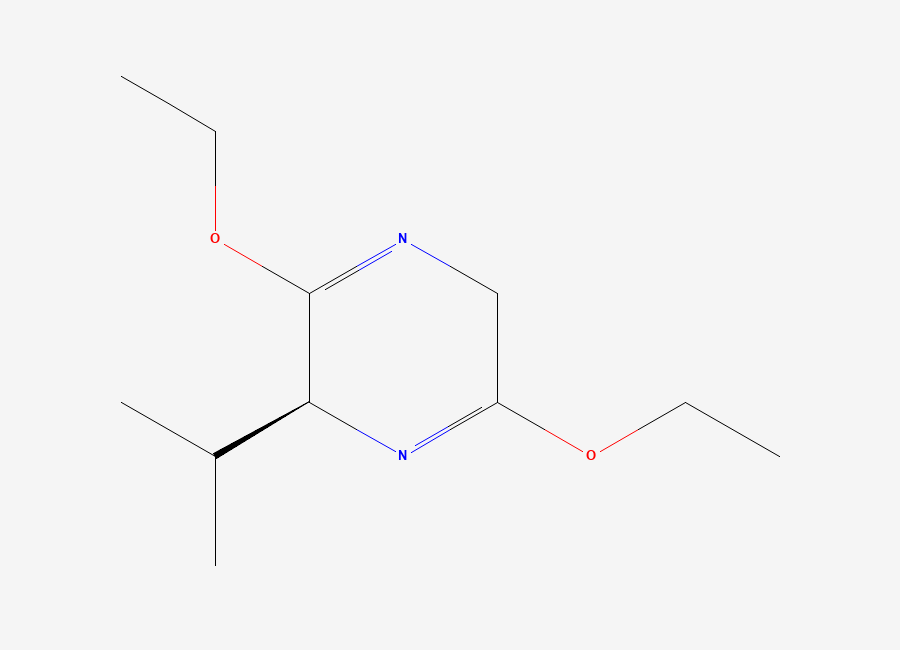Two-dimensional chemical structure of (S)-2,5-Dihydro-3,6-diethoxy-2-isopropylpyrazine