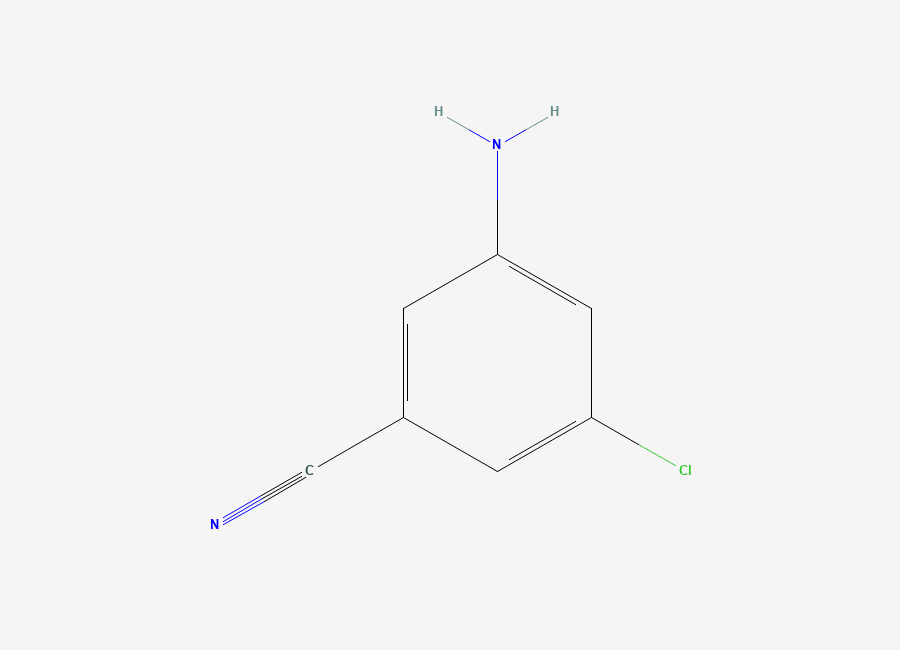 Two-dimensional chemical structure of 3-Amino-5-chlorobenzonitrile