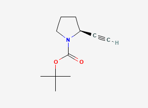Two-dimensional chemical structure of (S)-N-Boc-2-ethynylpyrrolidine