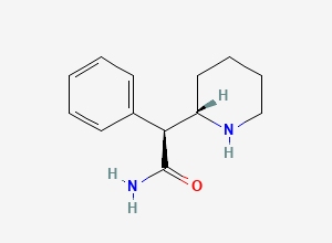 Two-dimensional chemical structure of (2S)-2-Phenyl-2-[(2S)-piperidin-2-yl]acetamide