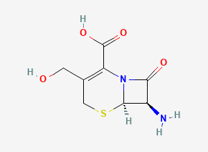 Two-dimensional chemical structure of (6R-trans)-7-Amino-3-(hydroxymethyl)-8-oxo-5-thia-1-azabicyclo(4.2.0)oct-2-ene-2-carboxylic acid