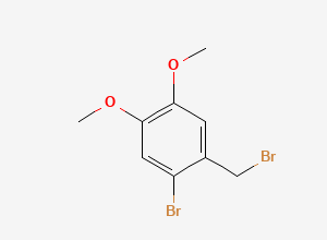 Two-dimensional chemical structure of 2-Bromo-4,5-dimethoxybenzyl Bromide, CAS 53207-00-4
