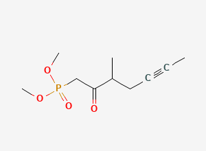 Two-dimensional chemical structure of 3-Methyl-2-oxohept-5-ynylphosphonic acid dimethyl ester