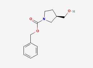 Two-dimensional chemical structure of Benzyl (3R)-3-(hydroxymethyl)pyrrolidine-1-carboxylate