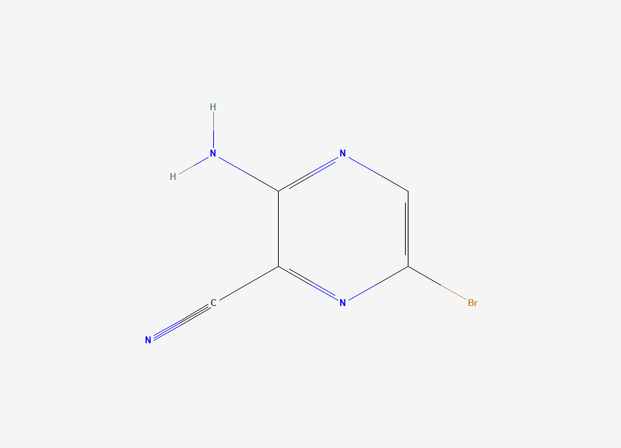 Two-dimensional chemical structure of 3-Amino-6-bromopyrazine-2-carbonitrile