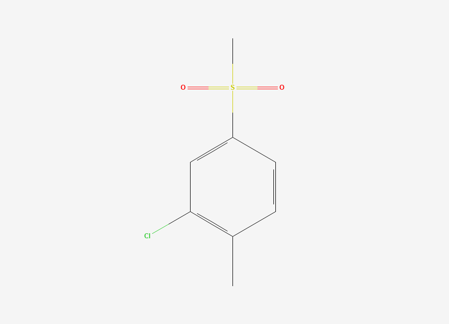 Two-dimensional chemical structure of 2-Chloro-1-methyl-4-(methylsulfonyl)-benzene