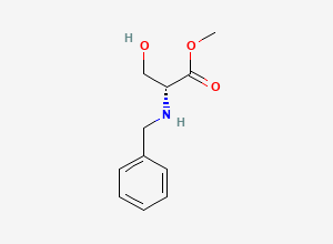 Two-dimensional chemical structure of (R)-Methyl 2-(benzylamino)-3-hydroxypropanoate