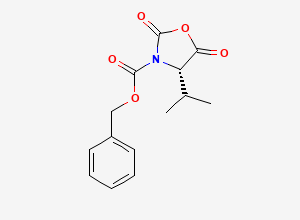 Two-dimensional chemical structure of 3-Oxazolidinecarboxylic acid, 4-(1-methylethyl)-2,5-dioxo-, phenylmethyl ester, (4S)-