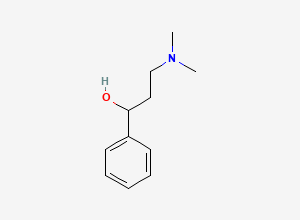 Two-dimensional chemical structure of 3-Dimethylamino-1-phenylpropan-1-ol, CAS 5554-64-3