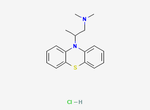 Two-dimensional chemical structure of Promethazine EP Impurity B / Promethazine BP Impurity B / Promethazine Related Compound B / Isopromethazine HCl, CAS 5568-90-1
