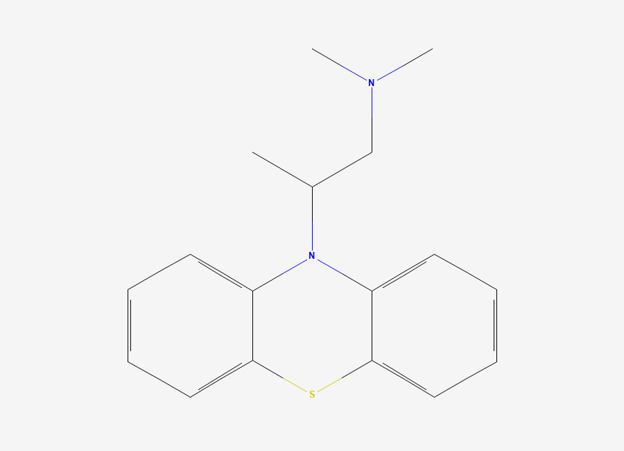 Two-dimensional chemical structure of Promethazine EP Impurity B / Isopromethazine, CAS 303-14-0