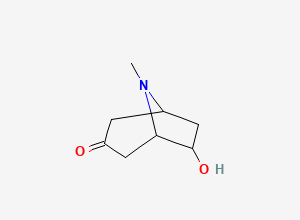 Two-dimensional chemical structure of 7-Hydroxy-8-methylazabicyclo(3.2.1)octan-3-one