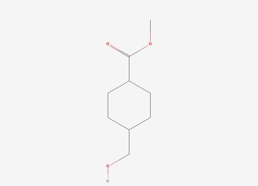Two-dimensional chemical structure of Cyclohexanecarboxylic acid, 4-(hydroxymethyl)-, methyl ester