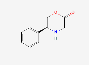 Two-dimensional chemical structure of (S)-5-Phenylmorpholin-2-one