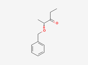 Two-dimensional chemical structure of (2R)-2-phenylmethoxypentan-3-one