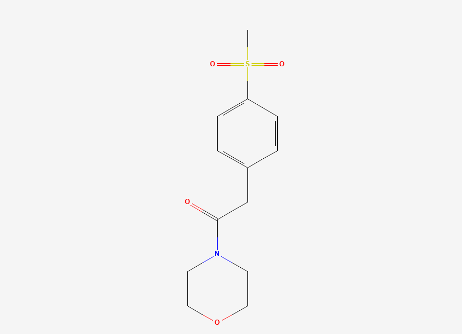 Two-dimensional chemical structure of 2-(4-(methylsulfonyl)phenyl)-1-morpholinoethanone, CAS 1798110-01-6