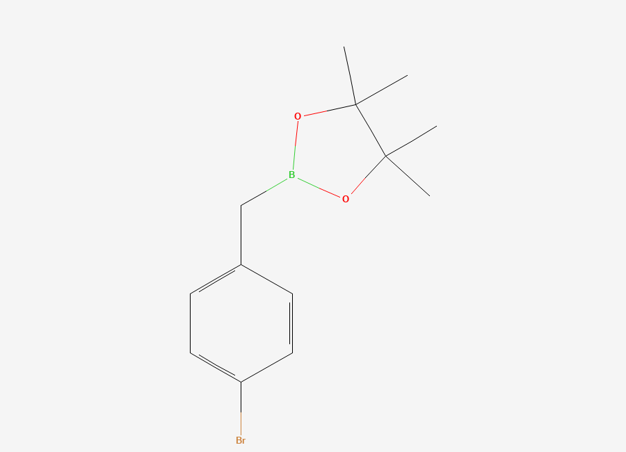 Two-dimensional chemical structure of 2-(4-Bromobenzyl)-4,4,5,5-tetramethyl-1,3,2-dioxaborolane