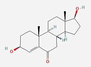 Two-dimensional chemical structure of (3S,8R,9S,10R,13S,14S,17S)-3,17-dihydroxy-10,13-dimethyl-1,2,3,7,8,9,11,12,14,15,16,17-dodecahydrocyclopenta[a]phenanthren-6-one