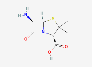 Two-dimensional chemical structure of Phenoxymethylpenicillin EP Impurity C/ Amoxicillin EP Impurity A/ Amoxicillin Related Compound A/ Ampicillin EP Impurity A/ Piperacillin EP Impurity H/ 6-Aminopenicillanic acid, CAS 551-16-6