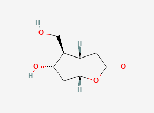 Two-dimensional chemical structure of (+)-Corey lactone, CAS 76704-05-7
