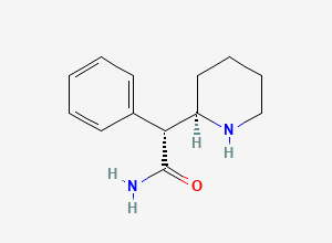 Two-dimensional chemical structure of (alphaR,2R)-alpha-Phenyl-2-piperidineacetamide