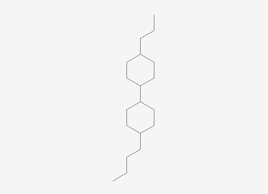 Two-dimensional chemical structure of (trans,trans)-4-Butyl-4'-propyl-1,1'-bicyclohexyl