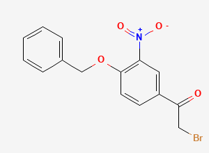 Two-dimensional chemical structure of 1-(4-Benzyloxy-3-nitrophenyl)-2-bromoethanone, CAS 43229-01-2