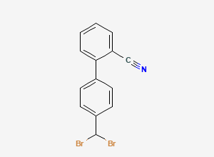 Two-dimensional chemical structure of 4'-(Dibromomethyl)[1,1'-biphenyl]-2-carbonitrile, CAS 209911-63-7