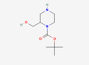 Two-dimensional chemical structure of tert-Butyl 2-(hydroxymethyl)piperazine-1-carboxylate