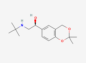 Two-dimensional chemical structure of (1S)-2-(tert-butylamino)-1-(2,2-dimethyl-4H-1,3-benzodioxin-6-yl)ethanol