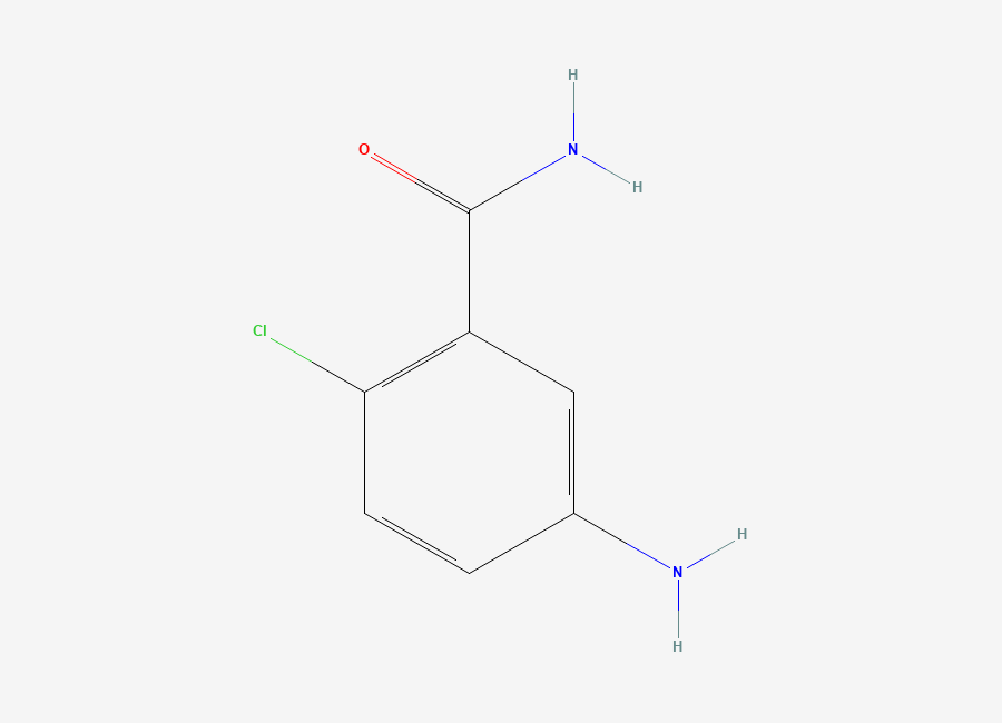 Two-dimensional chemical structure of 5-Amino-2-chlorobenzamide
