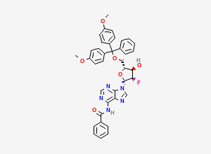 Two-dimensional chemical structure of DMT-2'-F-Bz-dA