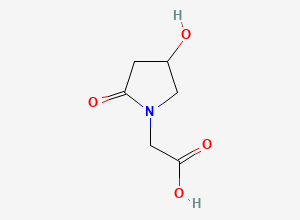 Two-dimensional chemical structure of 1-Pyrrolidineacetic acid, 4-hydroxy-2-oxo-, (+-)-