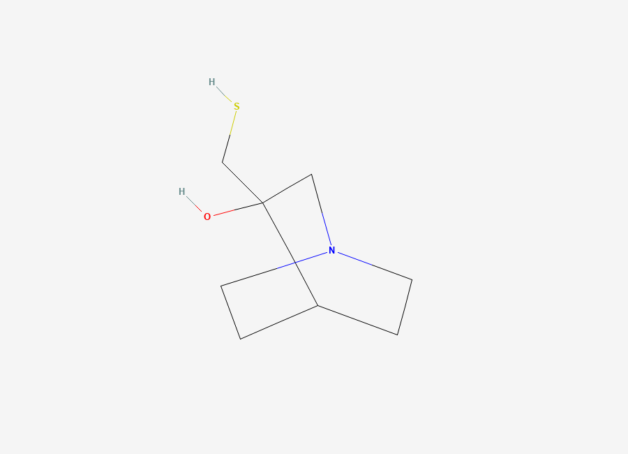 Two-dimensional chemical structure of Cevimeline Thiol Impurity / Cevimeline 3-Hydroxy 3-Mercaptomethyl Impurity / rac 3-Hydroxy-3-mercaptomethylquinuclidine, CAS 107220-26-8