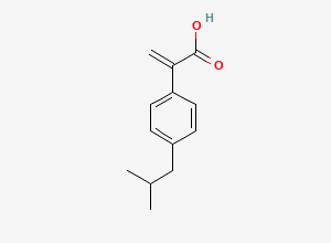 Two-dimensional chemical structure of 2-(4-Isobutylphenyl)prop-2-enoic Acid, CAS 6448-14-2