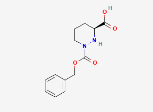 Two-dimensional chemical structure of (S)-1-(Benzyloxycarbonyl)hexahydropyridazine-3-carboxylic acid